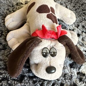 Pound Puppy (Vintage) Plush Toy with Red Bow